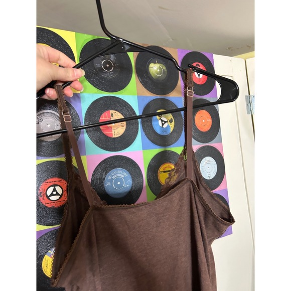 Maurices Brown Lace Trim Camisole Tank Top Women's Size L - Picture 3 of 4